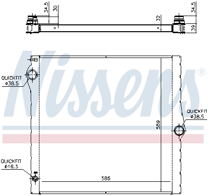 Radiator, engine cooling - 60825 NISSENS