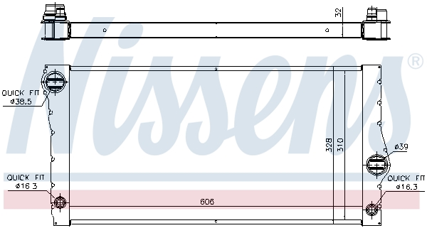 Radiator, engine cooling - 60828 NISSENS