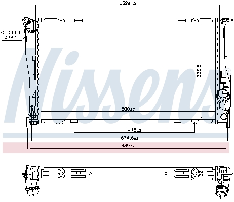 Radiator, engine cooling - 60832 NISSENS