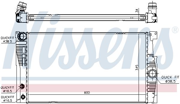 Radiator, engine cooling - 60836 NISSENS