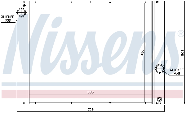 Radiator, engine cooling - 60848 NISSENS