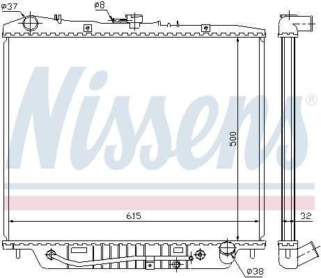 Radiator, engine cooling - 60852 NISSENS