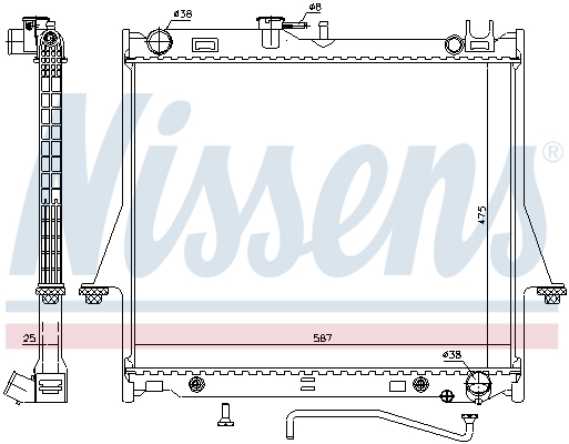 Radiator, engine cooling - 60854 NISSENS