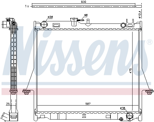 Radiator, engine cooling - 60856 NISSENS