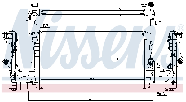 Radiator, engine cooling - 60863 NISSENS