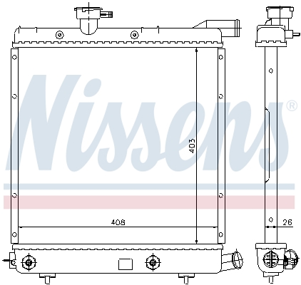 Radiator, engine cooling - 60979 NISSENS