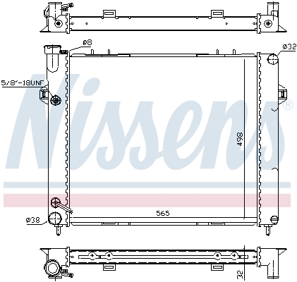 Radiator, engine cooling - 609891 NISSENS