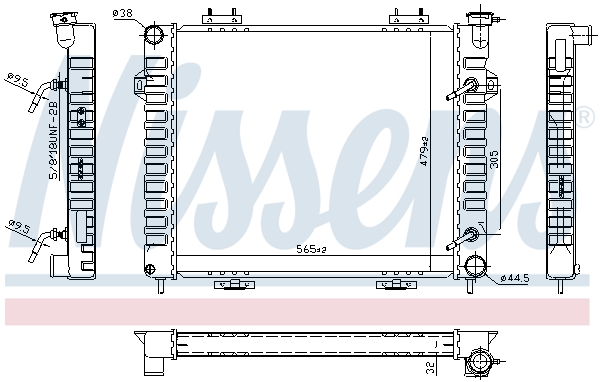 Radiator, engine cooling - 609901 NISSENS