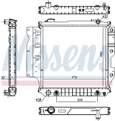 Radiator, engine cooling - 60993 NISSENS