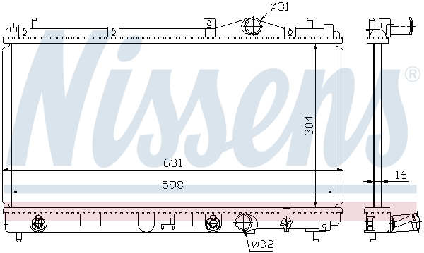 Radiator, engine cooling - 609941 NISSENS