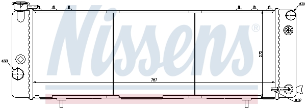 Radiator, engine cooling - 61001 NISSENS