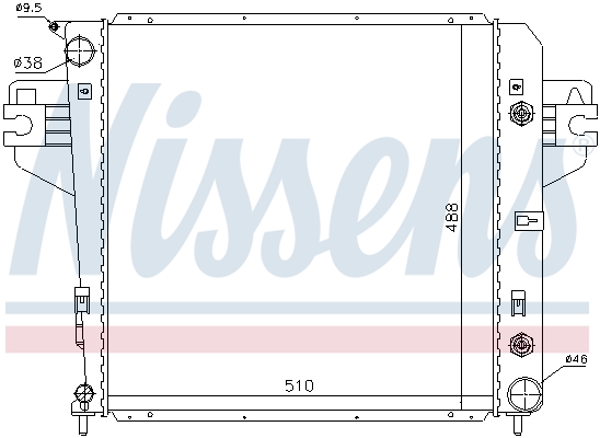 Radiator, engine cooling - 61017 NISSENS