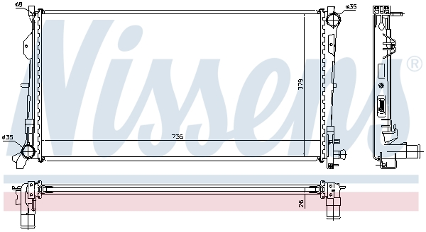 Radiator, engine cooling - 61018A NISSENS
