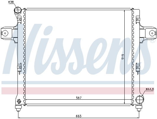 Radiator, engine cooling - 61022 NISSENS