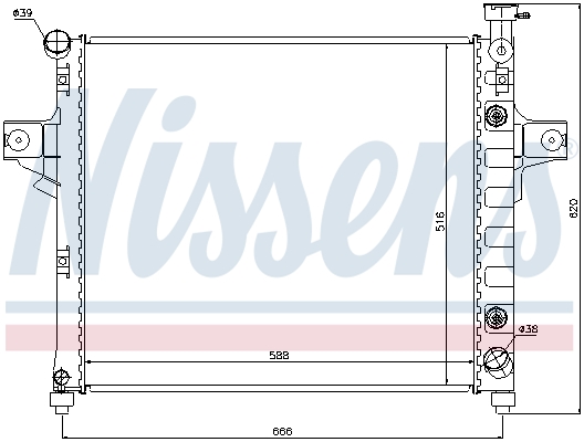 Radiator, engine cooling - 61023 NISSENS