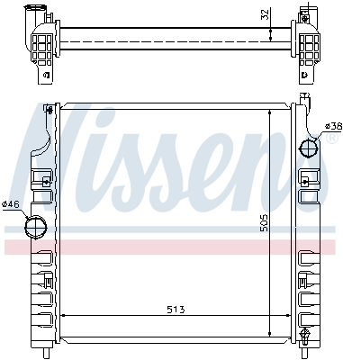 Radiator, engine cooling - 61026 NISSENS