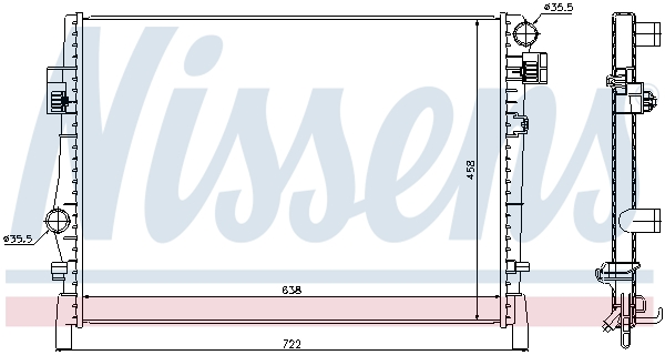 Radiator, engine cooling - 61027 NISSENS