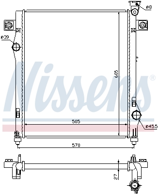 Radiator, engine cooling - 61030 NISSENS