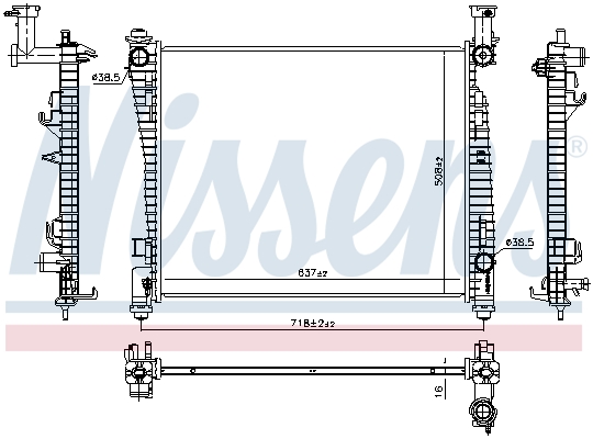 Radiator, engine cooling - 61032 NISSENS