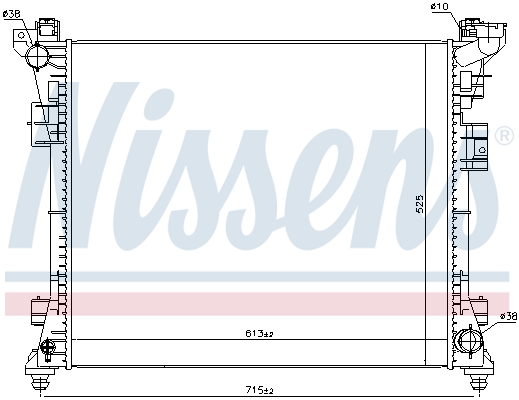 Radiator, engine cooling - 61034 NISSENS