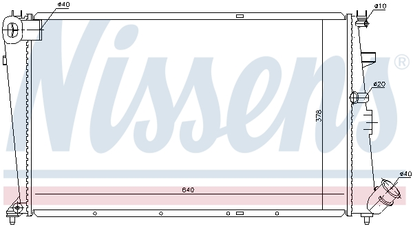 Radiator, engine cooling - 61233 NISSENS