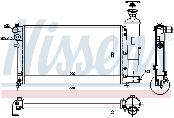 Radiator, engine cooling - 61276 NISSENS