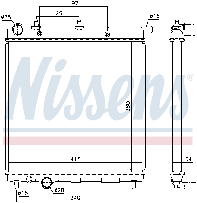 Radiator, engine cooling - 61279 NISSENS