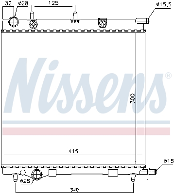 Radiator, engine cooling - 61284 NISSENS