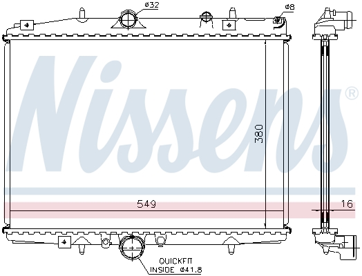 Radiator, engine cooling - 61291A NISSENS
