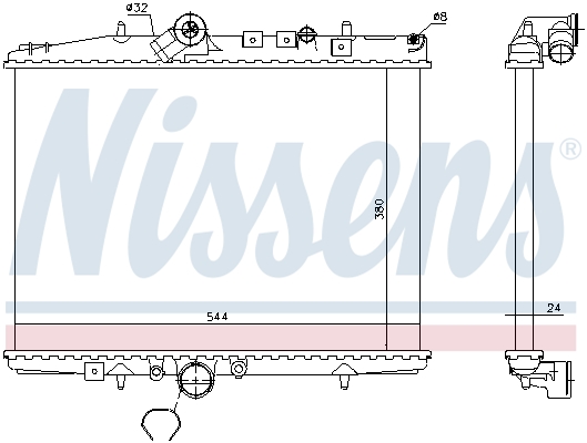Radiator, engine cooling - 61294A NISSENS