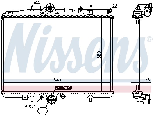 Radiator, engine cooling - 61295A NISSENS