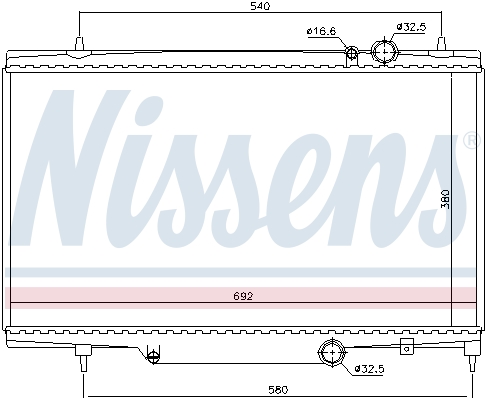 Radiator, engine cooling - 61297 NISSENS