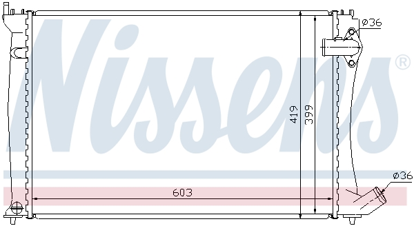 Radiator, engine cooling - 61298 NISSENS
