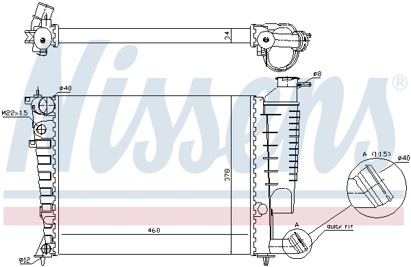 Radiator, engine cooling - 61335A NISSENS