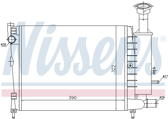 Radiator, engine cooling - 61354 NISSENS