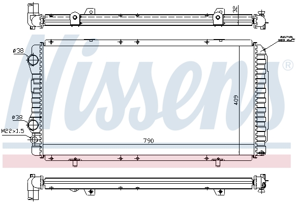 Radiator, engine cooling - 61390A NISSENS