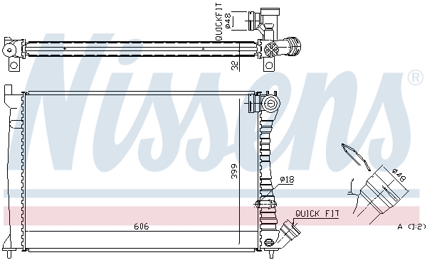 Radiator, engine cooling - 61398A NISSENS