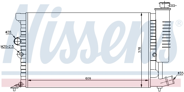 Radiator, engine cooling - 61399A NISSENS