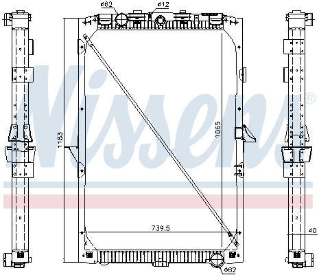 Radiator, engine cooling - 61447 NISSENS