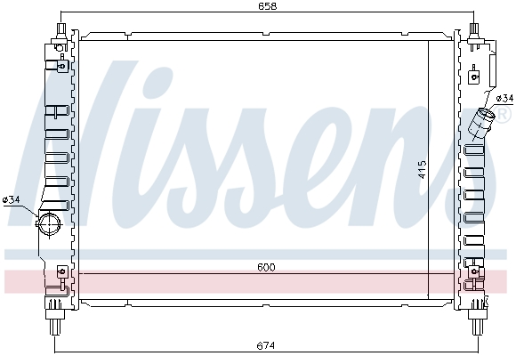 Radiator, engine cooling - 61628 NISSENS