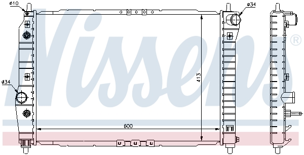 Radiator, engine cooling - 61637 NISSENS