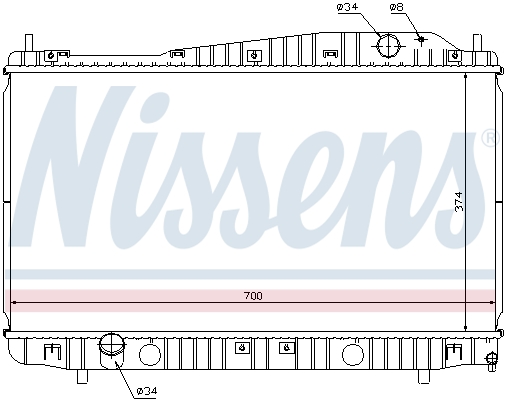 Radiator, engine cooling - 61638 NISSENS
