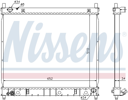 Radiator, engine cooling - 61642 NISSENS