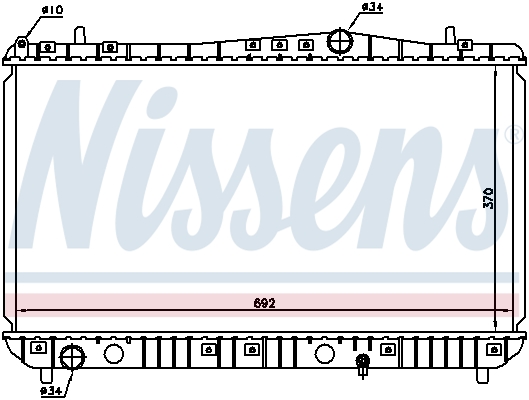 Radiator, engine cooling - 61664 NISSENS