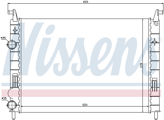 Radiator, engine cooling - 61683 NISSENS