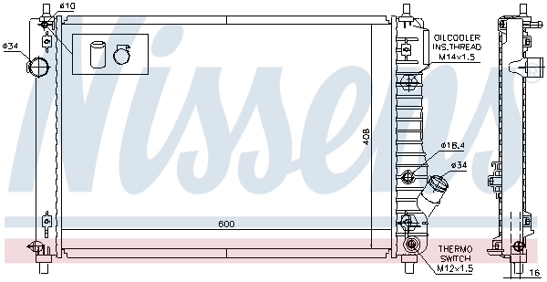Radiator, engine cooling - 616904 NISSENS