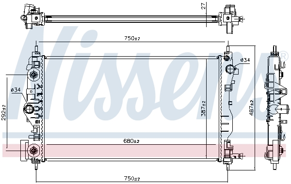 Radiator, engine cooling - 61707 NISSENS