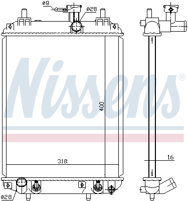 Radiator, engine cooling - 617548 NISSENS