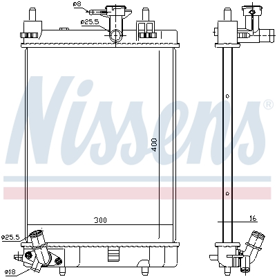 Radiator, engine cooling - 617554 NISSENS