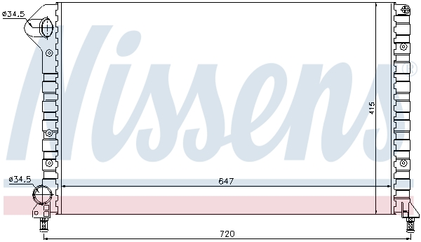 Radiator, engine cooling - 61767 NISSENS